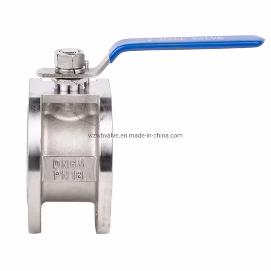 Pn16 Italy Type CF8m SS304 1PC Wafer Flanged Ball Valve with ISO Mounting Pad