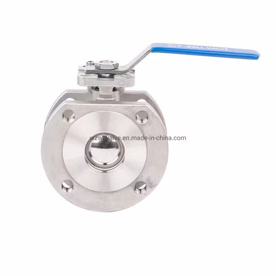 Pn16 Italy Type CF8m SS304 1PC Wafer Flanged Ball Valve with ISO Mounting Pad